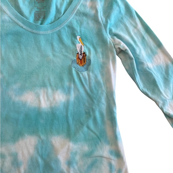 Mossimo tie dye embroidered pelican long sleeve shirt size xs - Picture 2 of 3